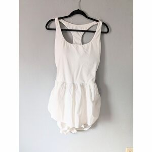 Cosmolle White Racerback Athletic Shorts Romper Open Back Super Stretch Size XXL